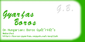 gyarfas boros business card